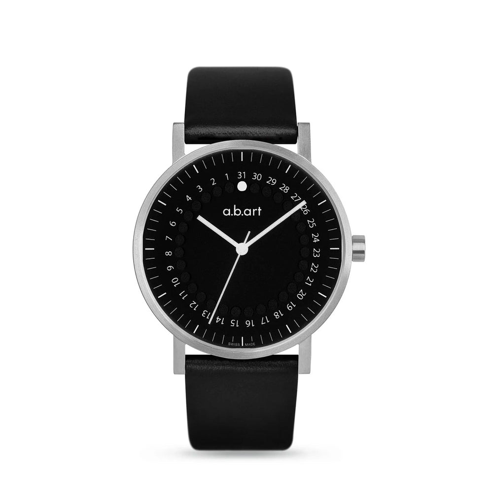 a.b.art O 102 Herrenuhr mit schwarzem Zifferblatt